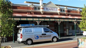 residential electrician parked out the front of residential property