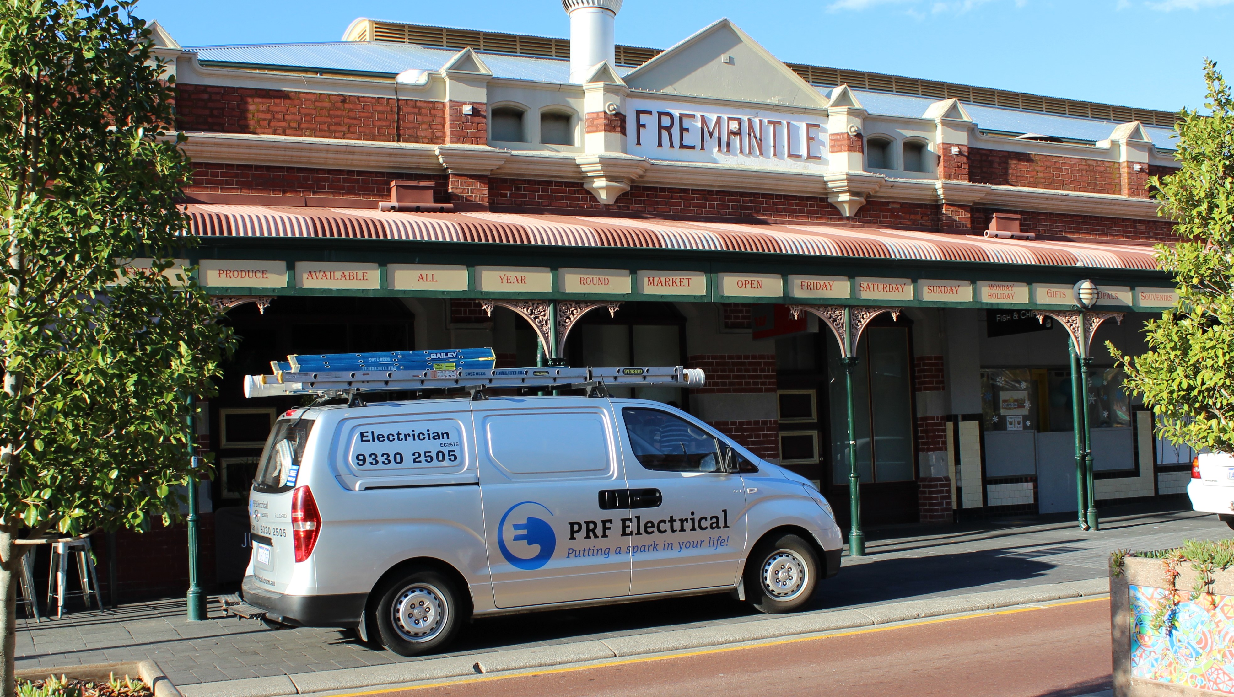 residential electrician parked out the front of residential property