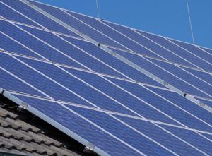 solar panels on roof