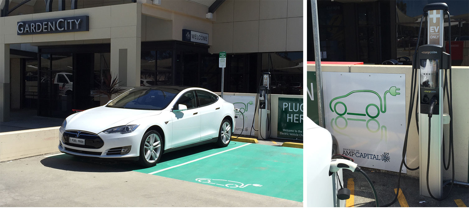 Electrical Vehicle Charger station at Garden City, Perth WA
