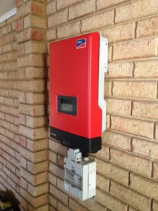 solar inverter installed on wall
