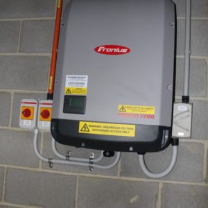 solar inverter installed on wall