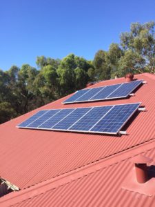 solar panels on roof