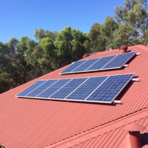solar panels on roof