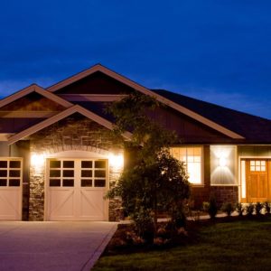 front of house showing led lights