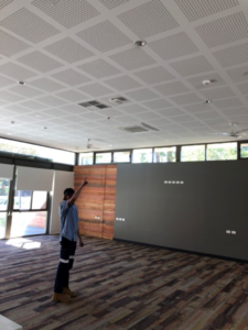LED lights installed into a class room of a school